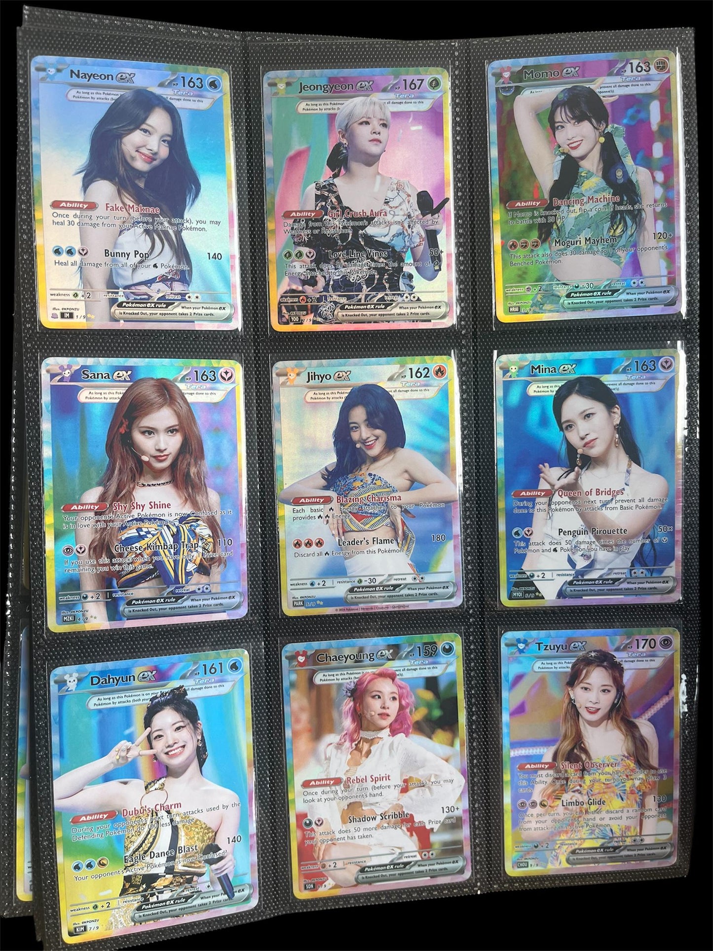 TWICE Alcohol Free Holographic TERA KPOP Photocards | 9 CARDS