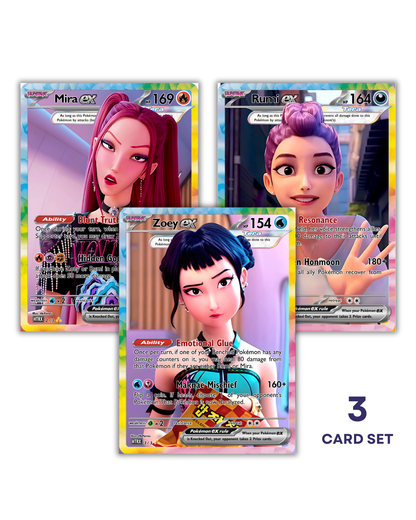 HUNTRIX Holographic KPOP Photocards | All 3 Members KPOP Demon Hunter Pokemon Fanmade Photocards