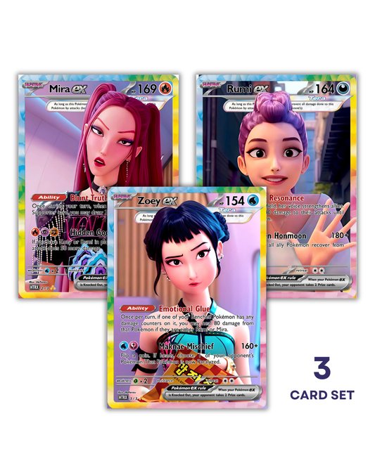 HUNTRIX Holographic KPOP Photocards | All 3 Members KPOP Demon Hunter Pokemon Fanmade Photocards