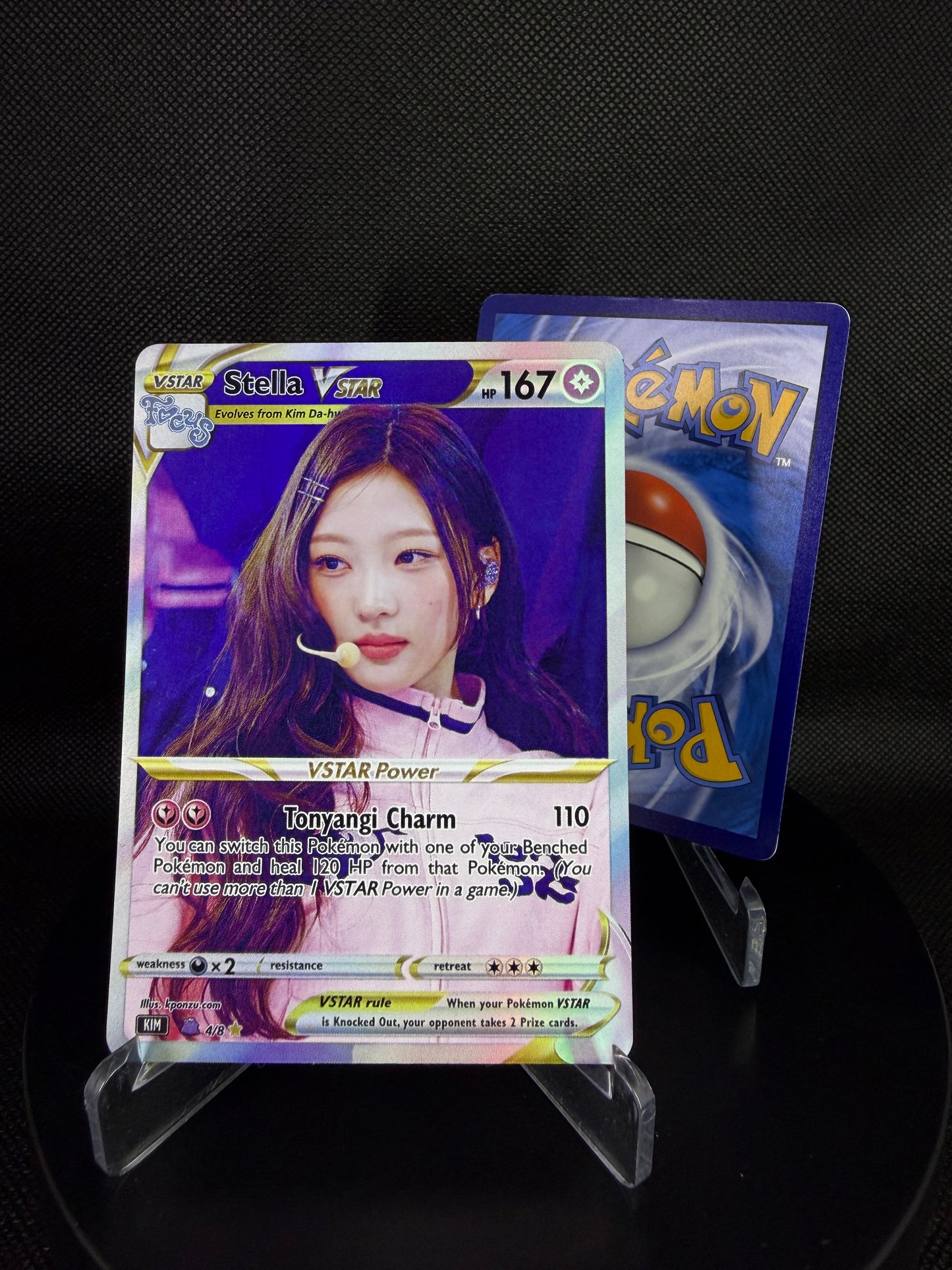 Hearts2Hearts Focus Era Holographic VSTAR KPOP Photocards | 8 members Fanmade Pokemon Inspired Photocard Set