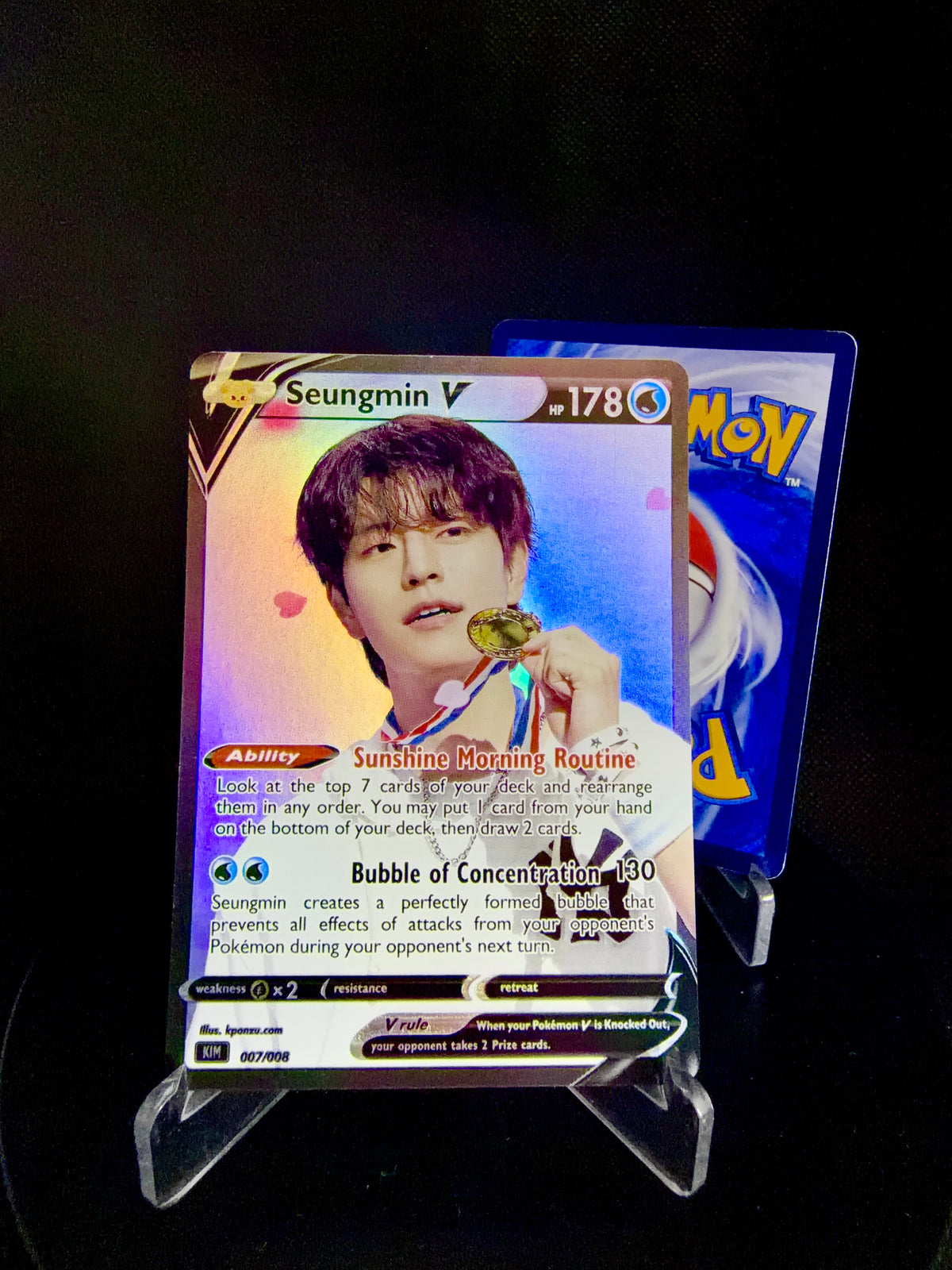 Stray Kids Holographic KPOP V Photocards | All 8 members Pokemon Photocard Set