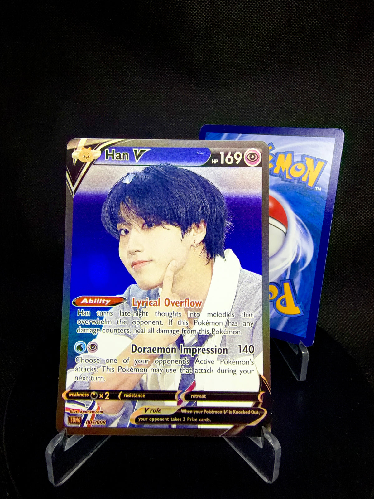 Stray Kids Holographic KPOP V Photocards | All 8 members Pokemon Photocard Set