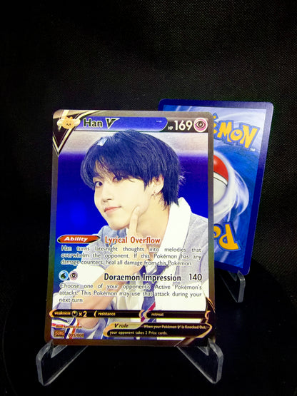 Stray Kids Holographic KPOP V Photocards | All 8 members Pokemon Photocard Set
