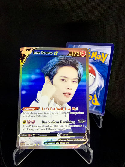 Stray Kids Holographic KPOP V Photocards | All 8 members Pokemon Photocard Set
