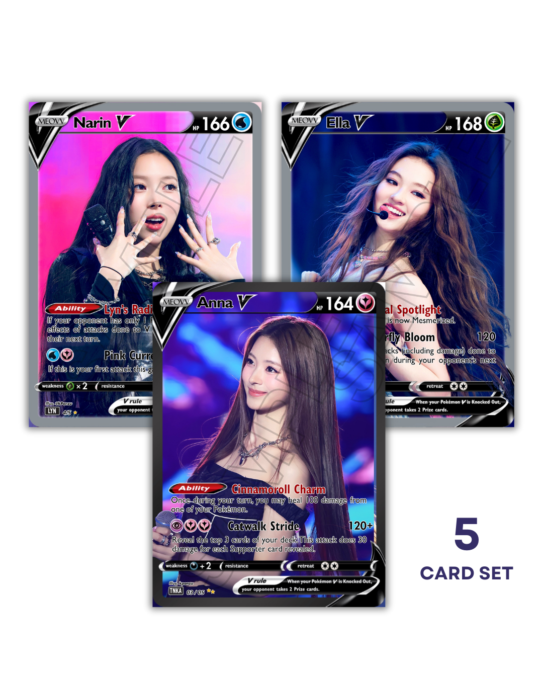 MEOVV Hands Up Era Holographic GX KPOP Photocards | 5 CARDS