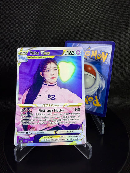 Hearts2Hearts Focus Era Holographic VSTAR KPOP Photocards | 8 members Fanmade Pokemon Inspired Photocard Set