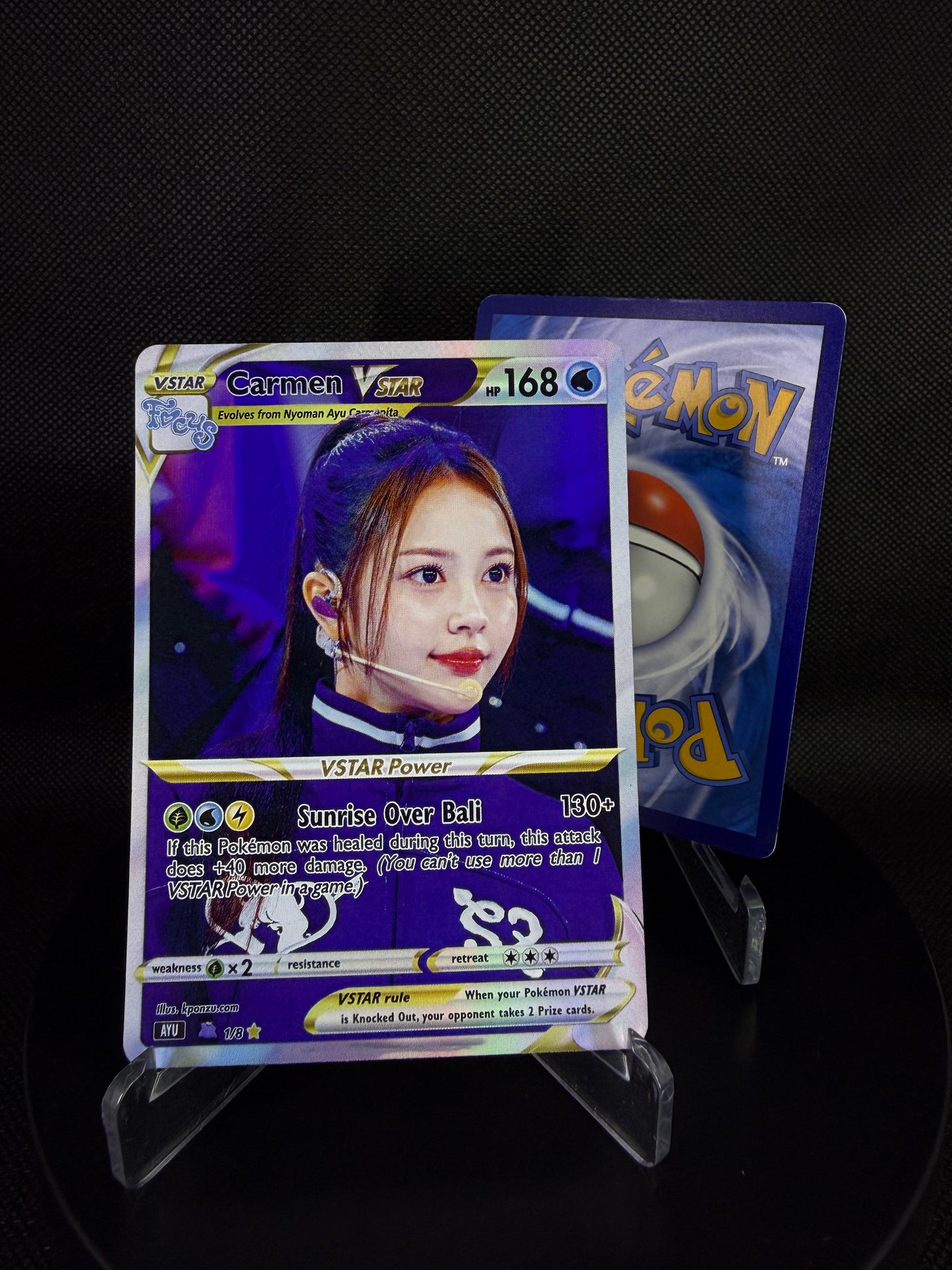 Hearts2Hearts Focus Era Holographic VSTAR KPOP Photocards | 8 members Fanmade Pokemon Inspired Photocard Set