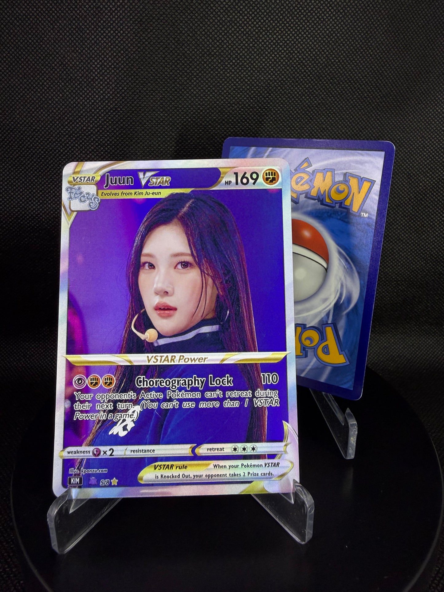 Hearts2Hearts Focus Era Holographic VSTAR KPOP Photocards | 8 members Fanmade Pokemon Inspired Photocard Set