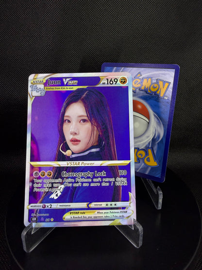 Hearts2Hearts Focus Era Holographic VSTAR KPOP Photocards | 8 members Fanmade Pokemon Inspired Photocard Set