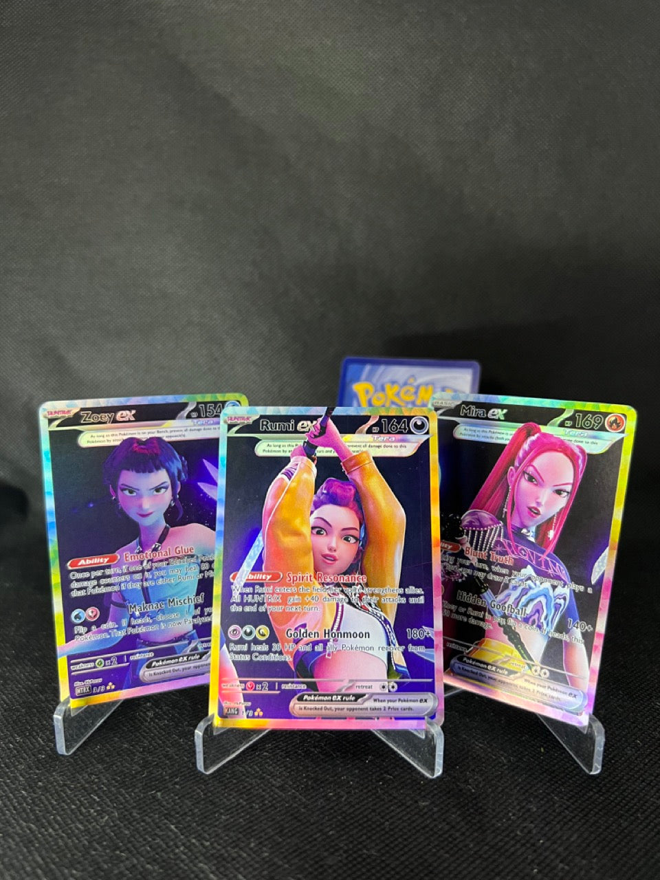 HUNTRIX Stage Outfit Holographic KPOP Photocards | All 3 Members KPOP Demon Hunter Pokemon Fanmade Photocards