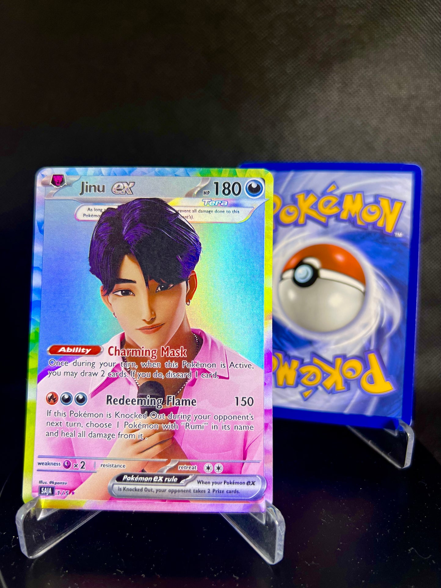 Saja Boys Holographic KPOP Photocards | All 5 Members KPOP Demon Hunter Pokemon Fanmade Photocards