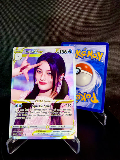 ILLIT Holographic VSTAR KPOP Photocards | All 5 members Fanmade Pokemon Photocard Set