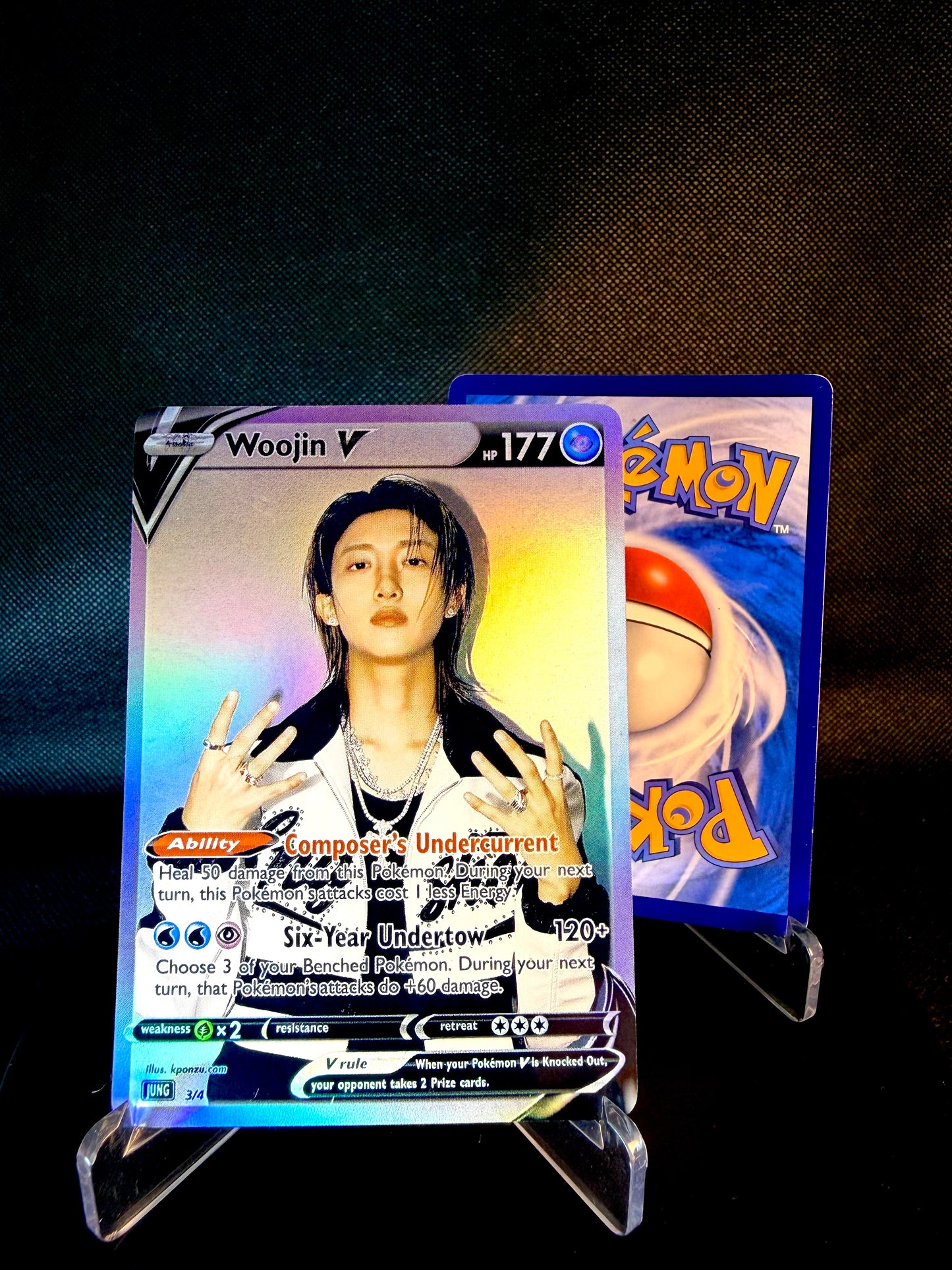 LNGSHOT Holographic KPOP GX Photocards | All 4 members Pokemon Photocard Set