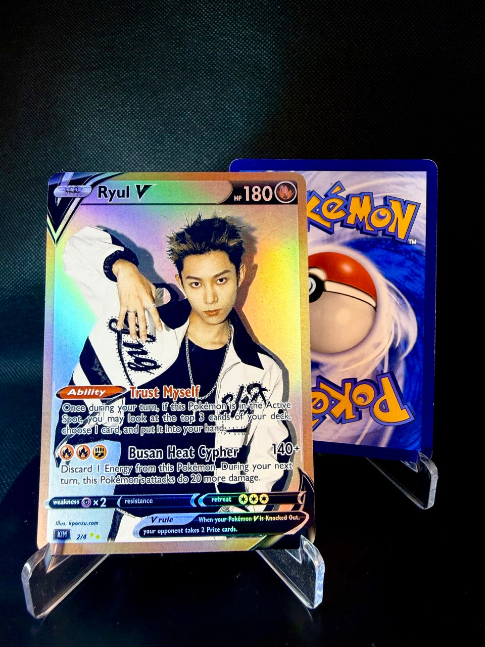 LNGSHOT Holographic KPOP GX Photocards | All 4 members Pokemon Photocard Set