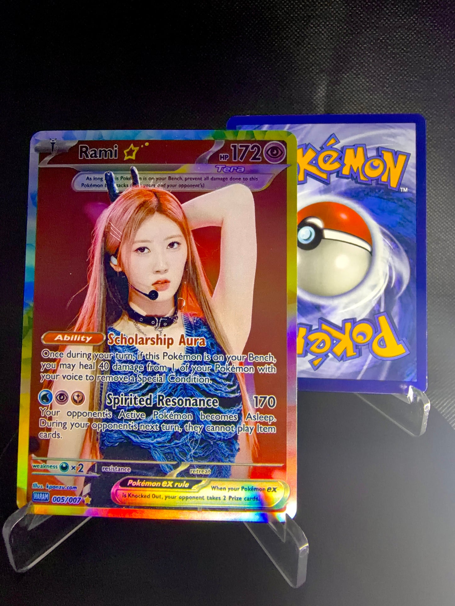 BABYMONSTER Holographic KPOP Photocards | All 7 members Pokemon inspired Photocard Set