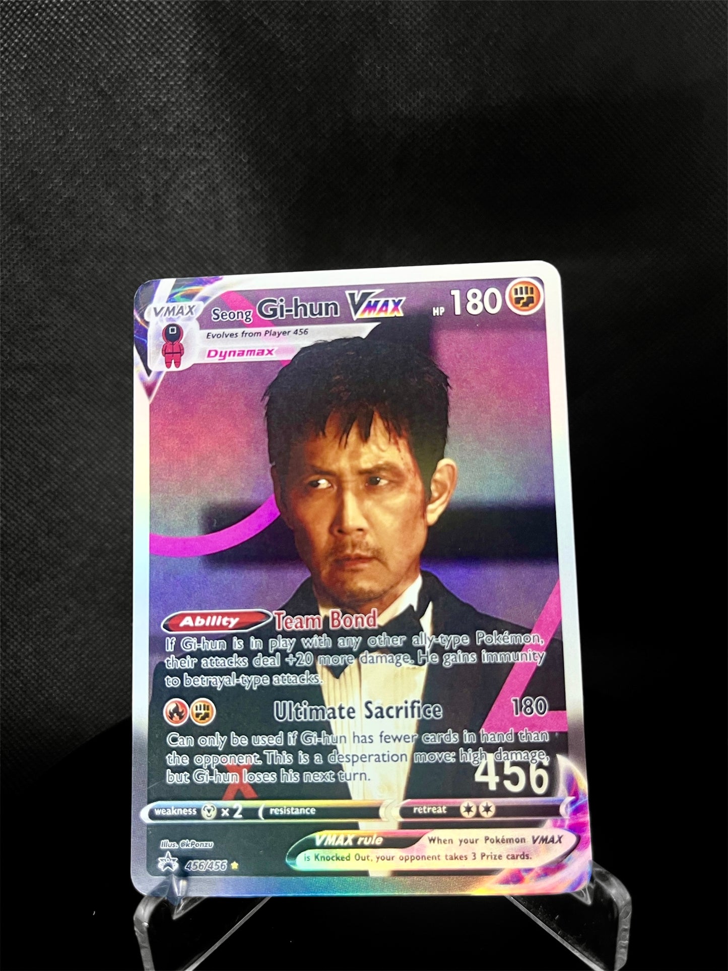 Squid Games Fan-made Holographic VMAX Photocard Set | 4 Cards