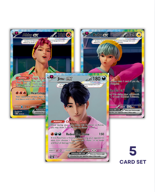 Saja Boys Holographic KPOP Photocards | All 5 Members KPOP Demon Hunter Pokemon Fanmade Photocards