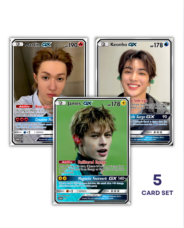 CORTIS Holographic KPOP GX Photocards | All 5 members Fanmade Pokemon Photocard Set