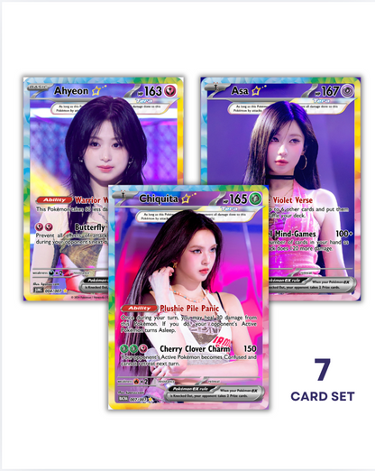 BABYMONSTER Holographic KPOP Photocards | All 7 members Pokemon inspired Photocard Set