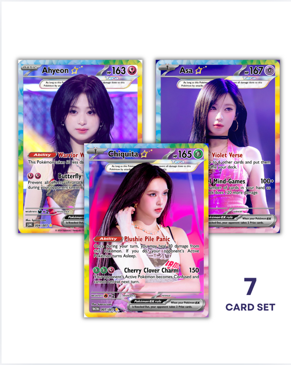 BABYMONSTER Holographic KPOP Photocards | All 7 members Pokemon inspired Photocard Set