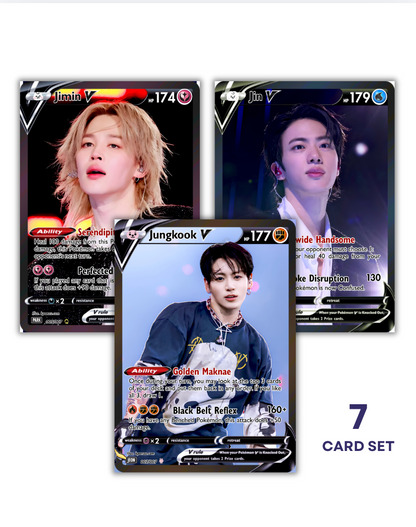BTS Holographic KPOP Photocards | All 7 members Pokemon Photocard Set