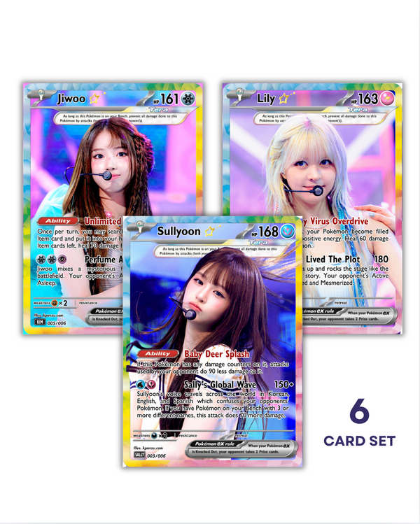NMIXX Holographic KPOP GX Photocards | All 6 members Pokemon Photocard Set
