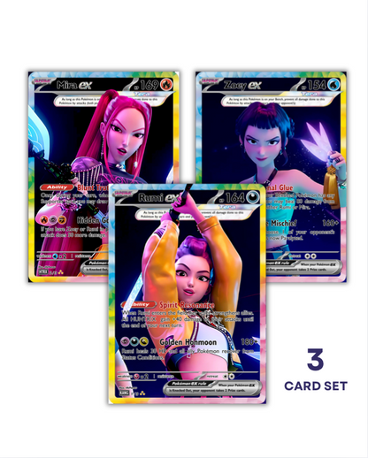 HUNTRIX Stage Outfit Holographic KPOP Photocards | All 3 Members KPOP Demon Hunter Pokemon Fanmade Photocards