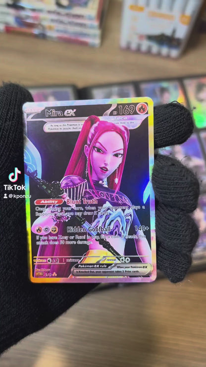 HUNTRIX Stage Outfit Holographic KPOP Photocards | All 3 Members KPOP Demon Hunter Pokemon Fanmade Photocards